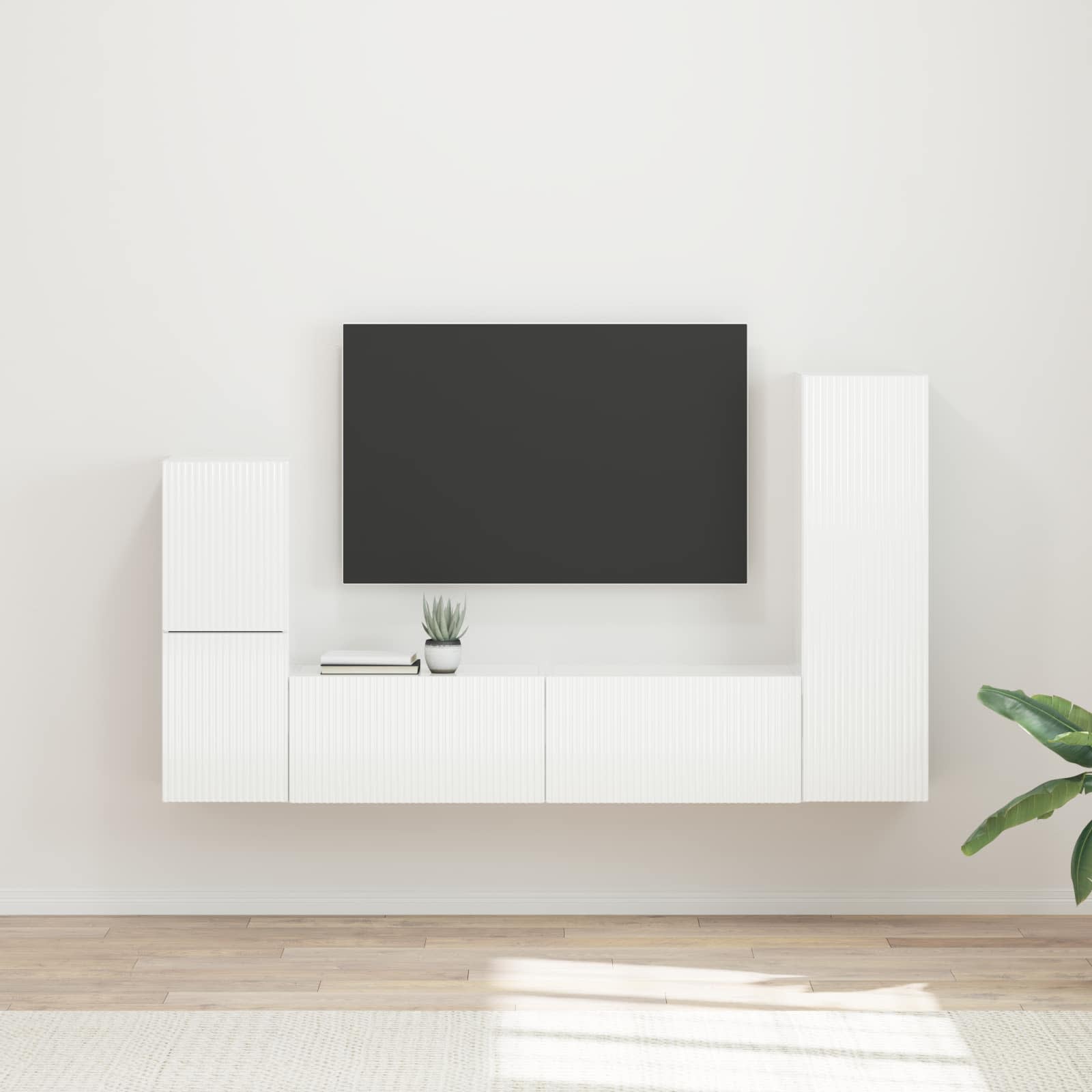 vidaXL Zestaw szafek RTV 4 pcs Wysoki połysk biały