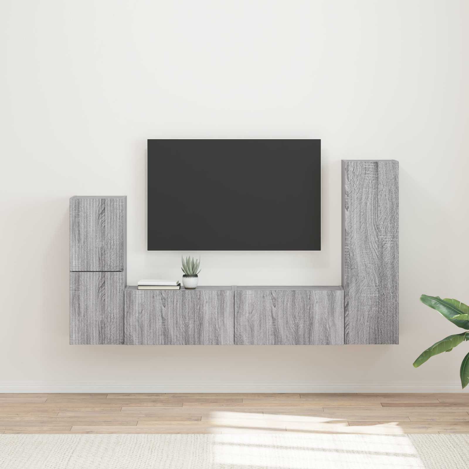 vidaXL Zestaw szafek RTV 4 pcs Szary Sonoma Materiał drewnopochodny
