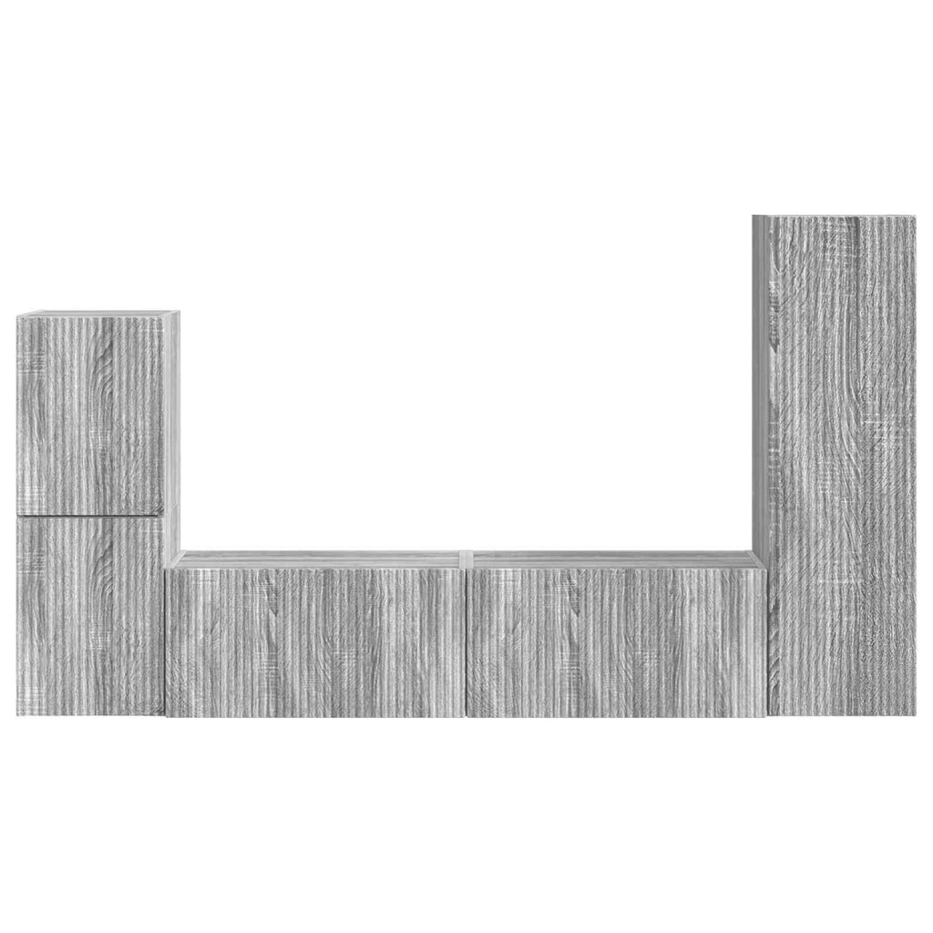vidaXL Zestaw szafek RTV 4 pcs Szary Sonoma Materiał drewnopochodny