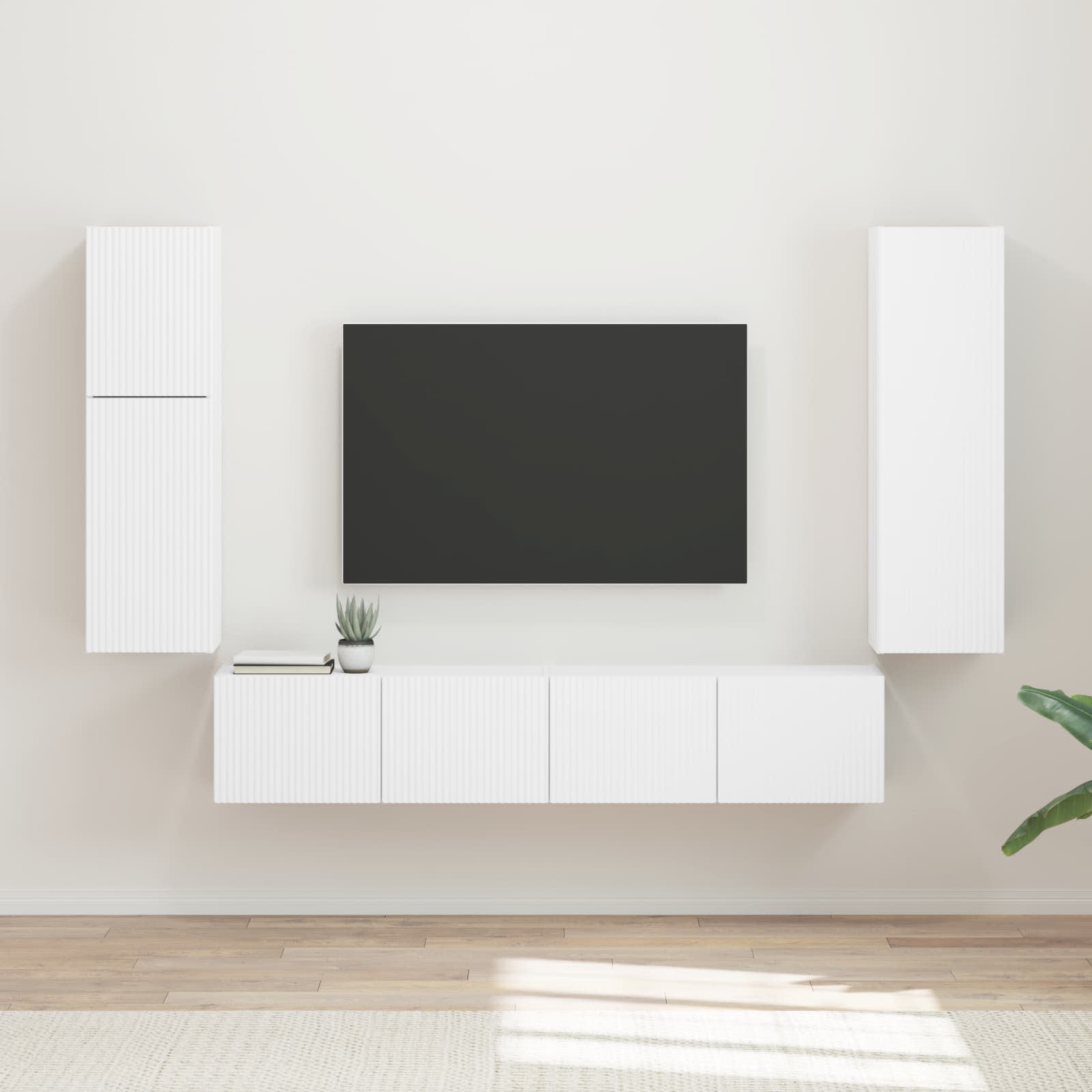 vidaXL Zestaw szafek RTV 4 pcs Biały Materiał drewnopochodny
