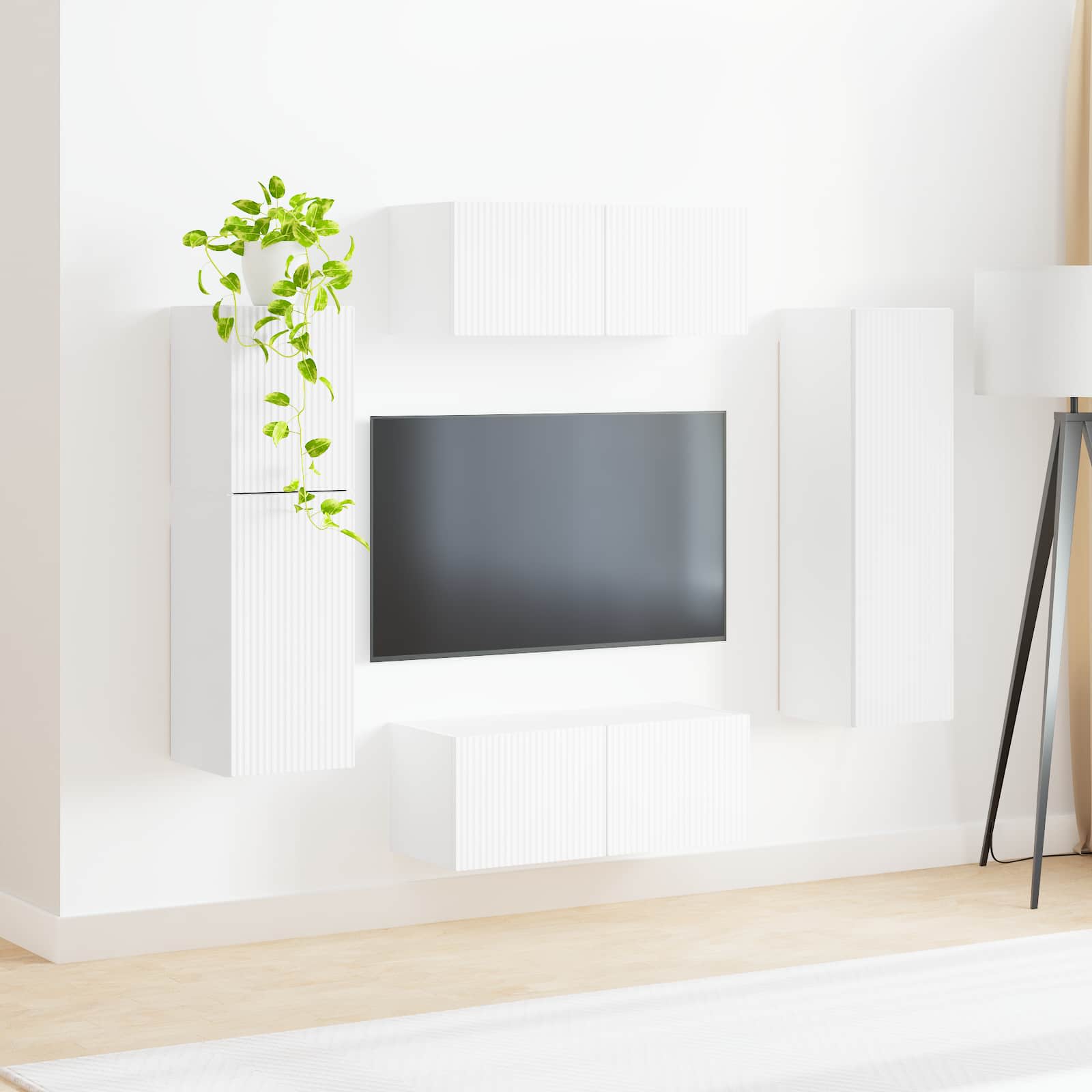 vidaXL Zestaw szafek RTV 4 pcs Biały Materiał drewnopochodny