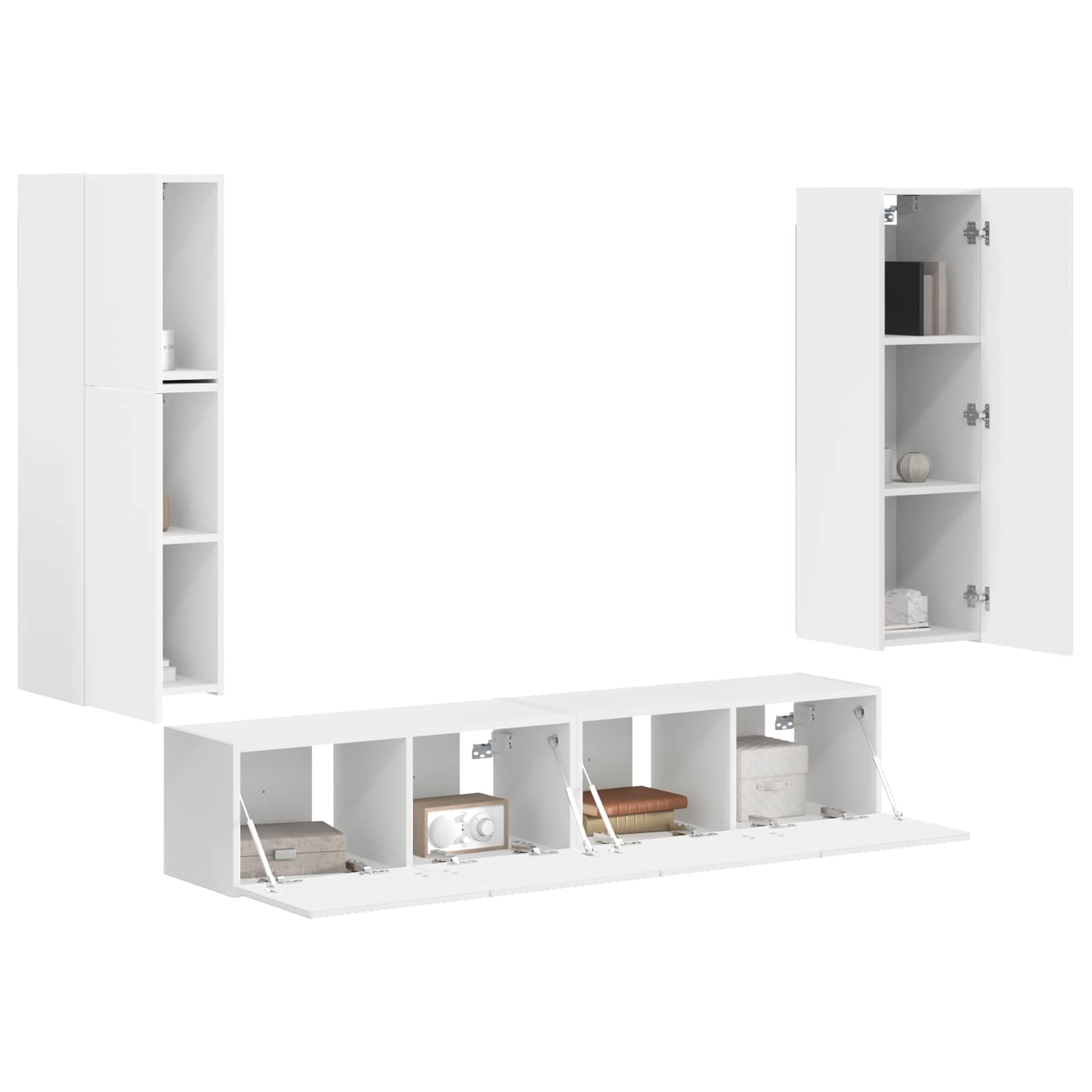 vidaXL Zestaw szafek RTV 4 pcs Biały Materiał drewnopochodny