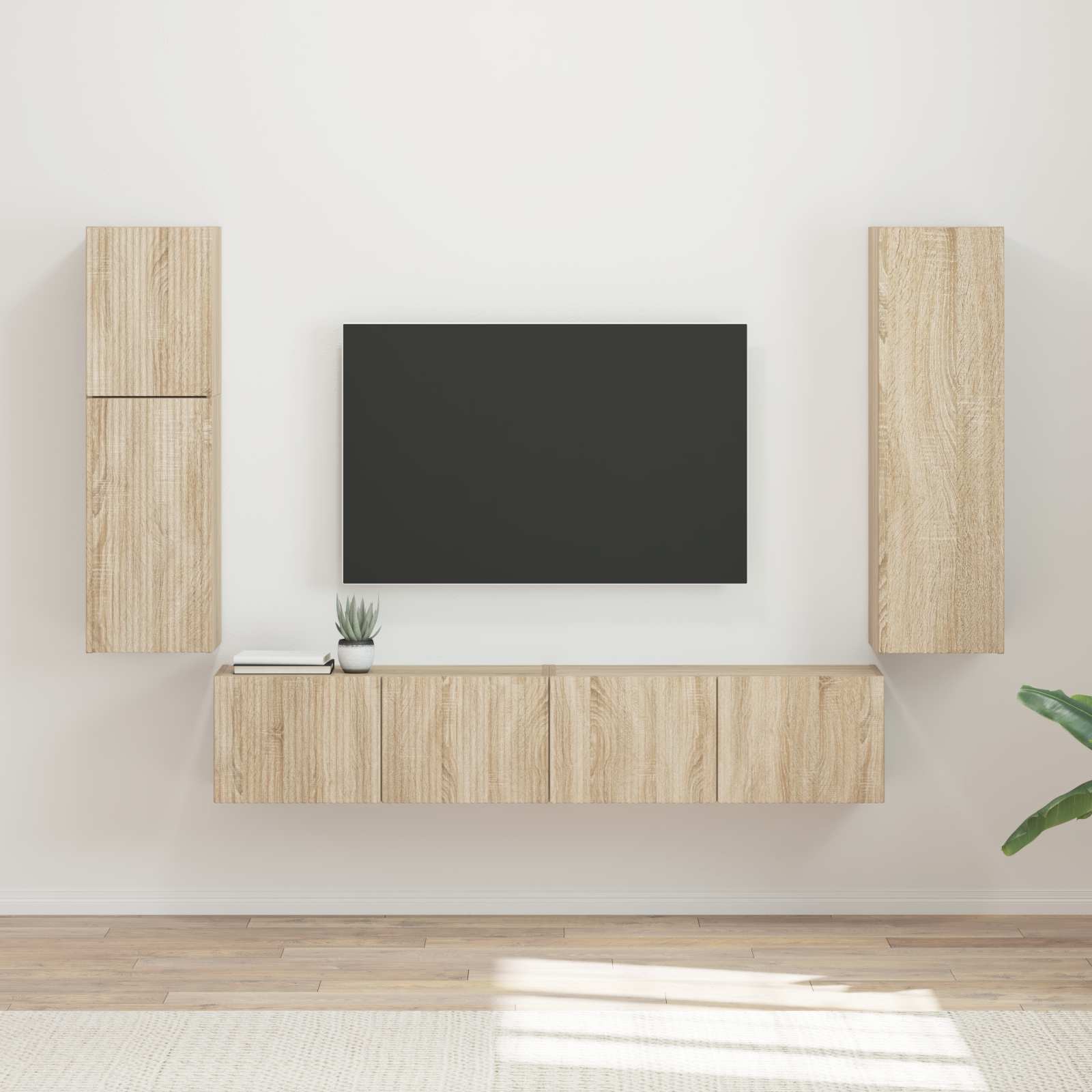 vidaXL Zestaw szafek RTV 4 pcs Dąb Sonoma Materiał drewnopochodny