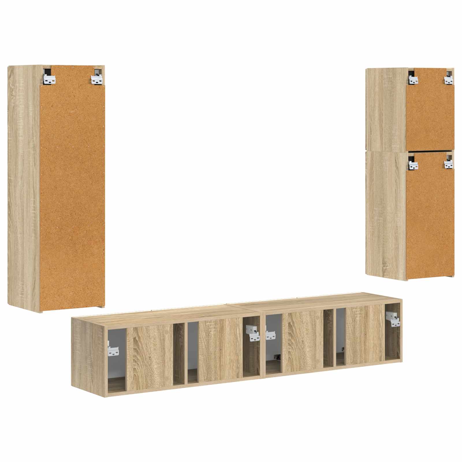 vidaXL Zestaw szafek RTV 4 pcs Dąb Sonoma Materiał drewnopochodny