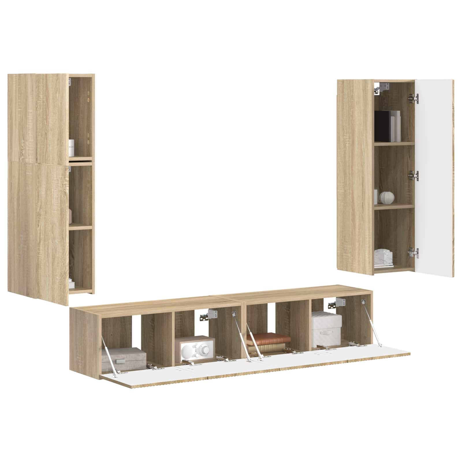 vidaXL Zestaw szafek RTV 4 pcs Dąb Sonoma Materiał drewnopochodny