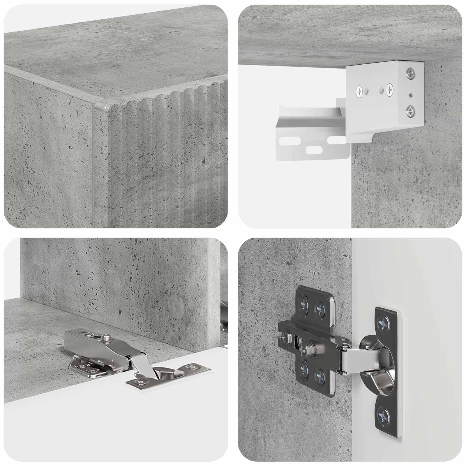 vidaXL Zestaw szafek RTV 4 pcs Betonowy szary Materiał drewnopochodny
