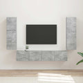 vidaXL Zestaw szafek RTV 4 pcs Betonowy szary Materiał drewnopochodny