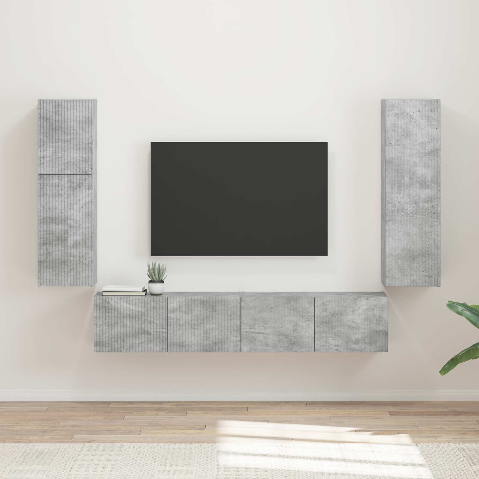 vidaXL Zestaw szafek RTV 4 pcs Betonowy szary Materiał drewnopochodny