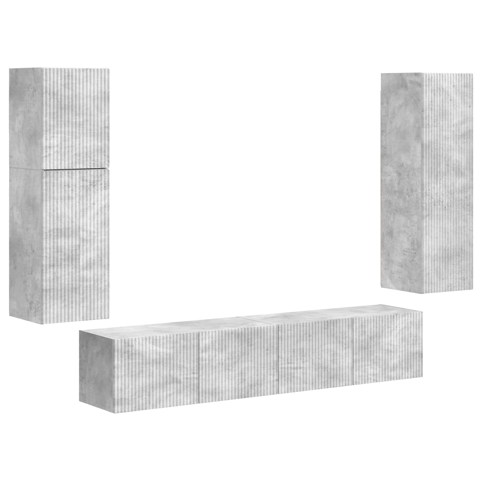 vidaXL Zestaw szafek RTV 4 pcs Betonowy szary Materiał drewnopochodny