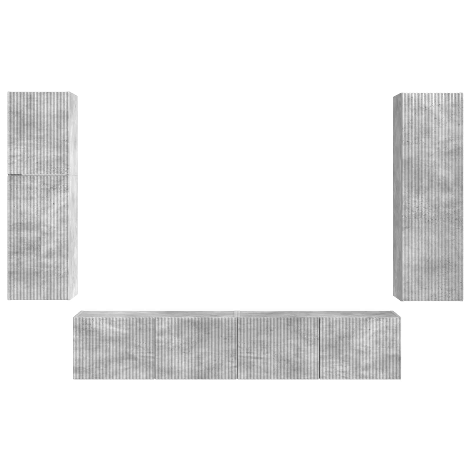 vidaXL Zestaw szafek RTV 4 pcs Betonowy szary Materiał drewnopochodny