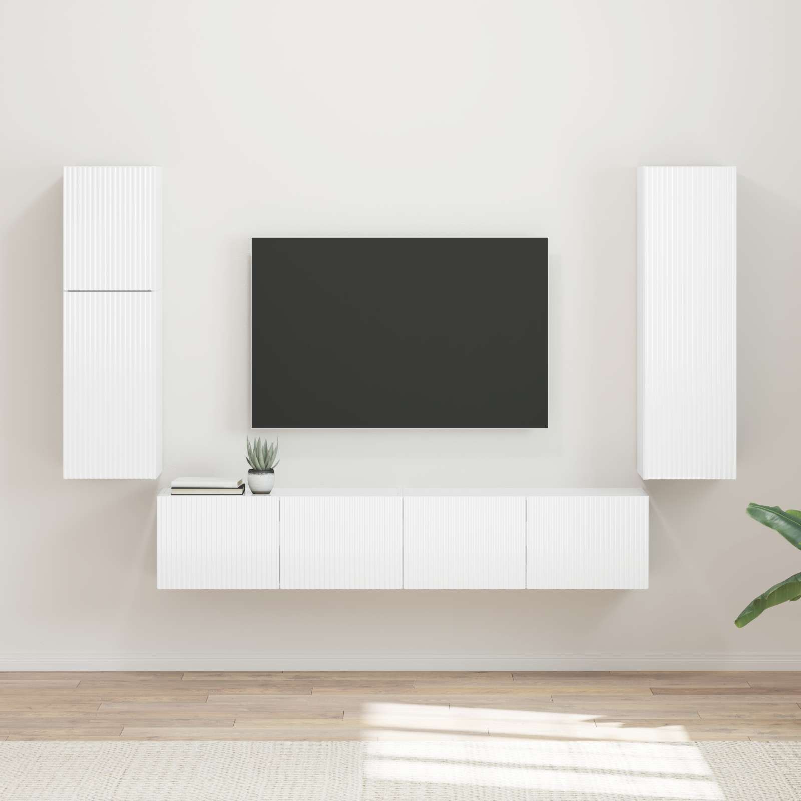 vidaXL Zestaw szafek RTV 4 pcs Wysoki połysk biały