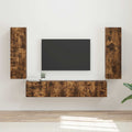 vidaXL Zestaw szafek RTV 4 pcs Dąb wędzony Materiał drewnopochodny