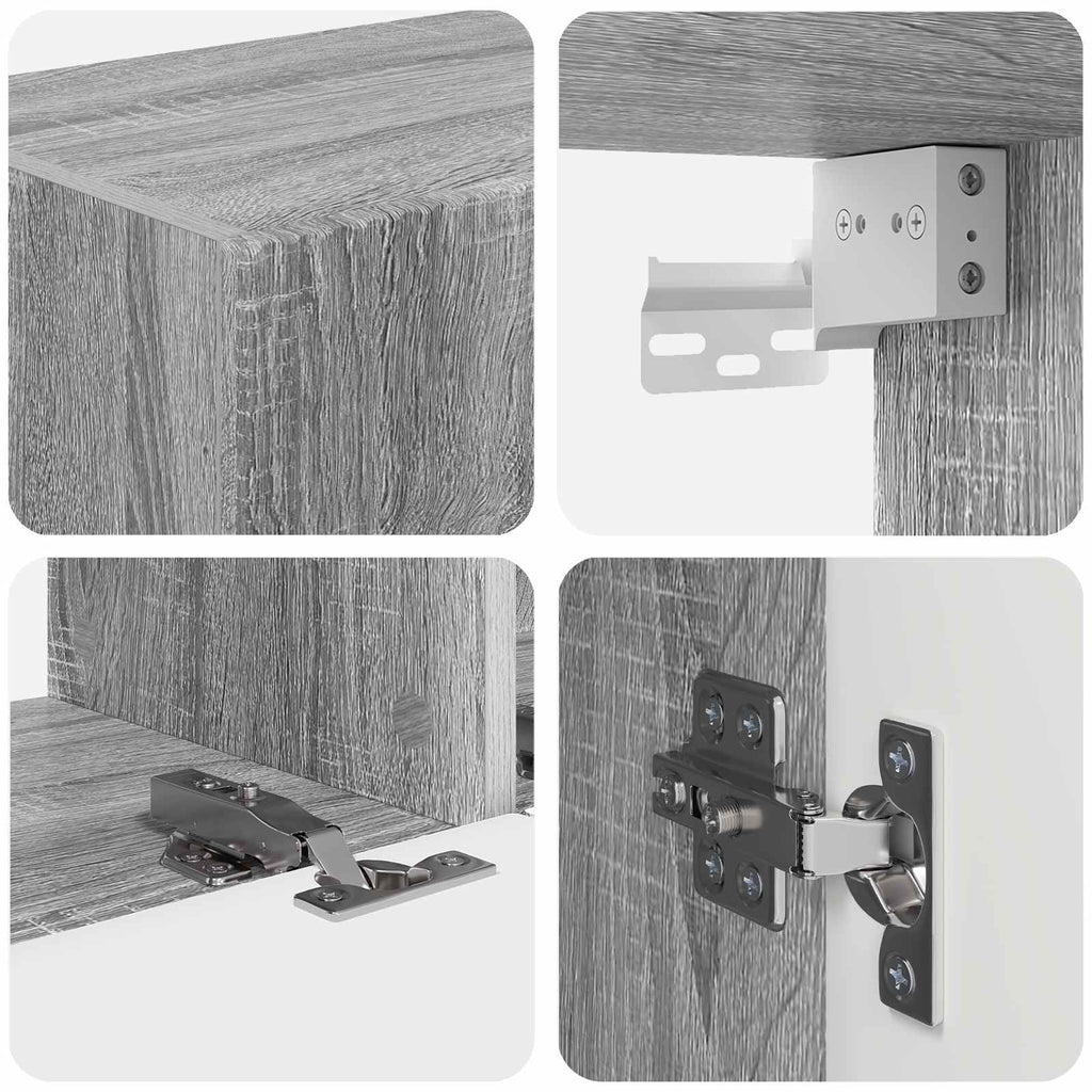 vidaXL Zestaw szafek RTV 4 pcs Szary Sonoma Materiał drewnopochodny