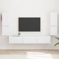 vidaXL Zestaw szafek RTV 4 pcs Biały Materiał drewnopochodny