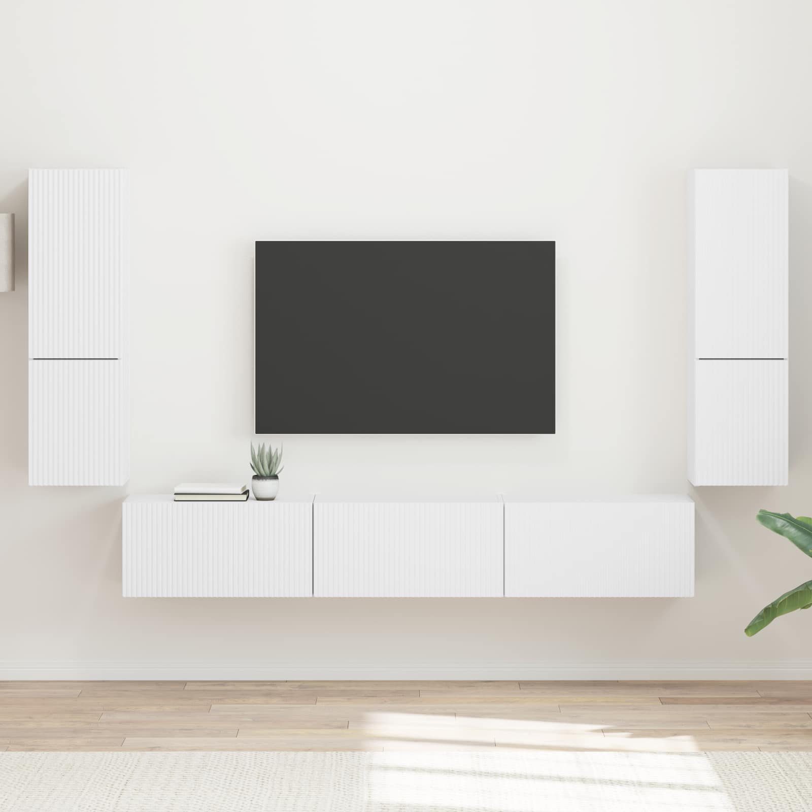 vidaXL Zestaw szafek RTV 4 pcs Biały Materiał drewnopochodny