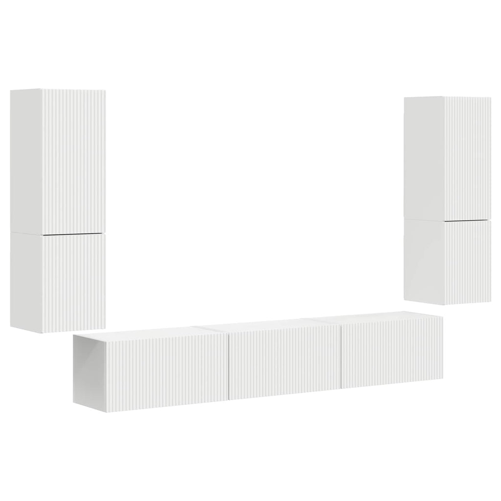 vidaXL Zestaw szafek RTV 4 pcs Biały Materiał drewnopochodny