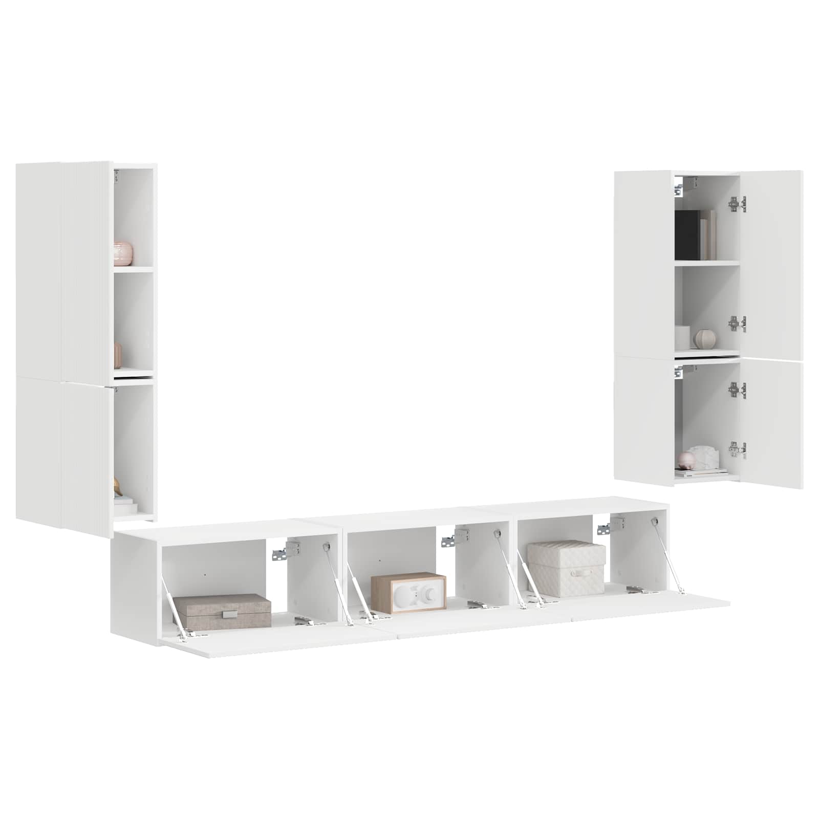 vidaXL Zestaw szafek RTV 4 pcs Biały Materiał drewnopochodny