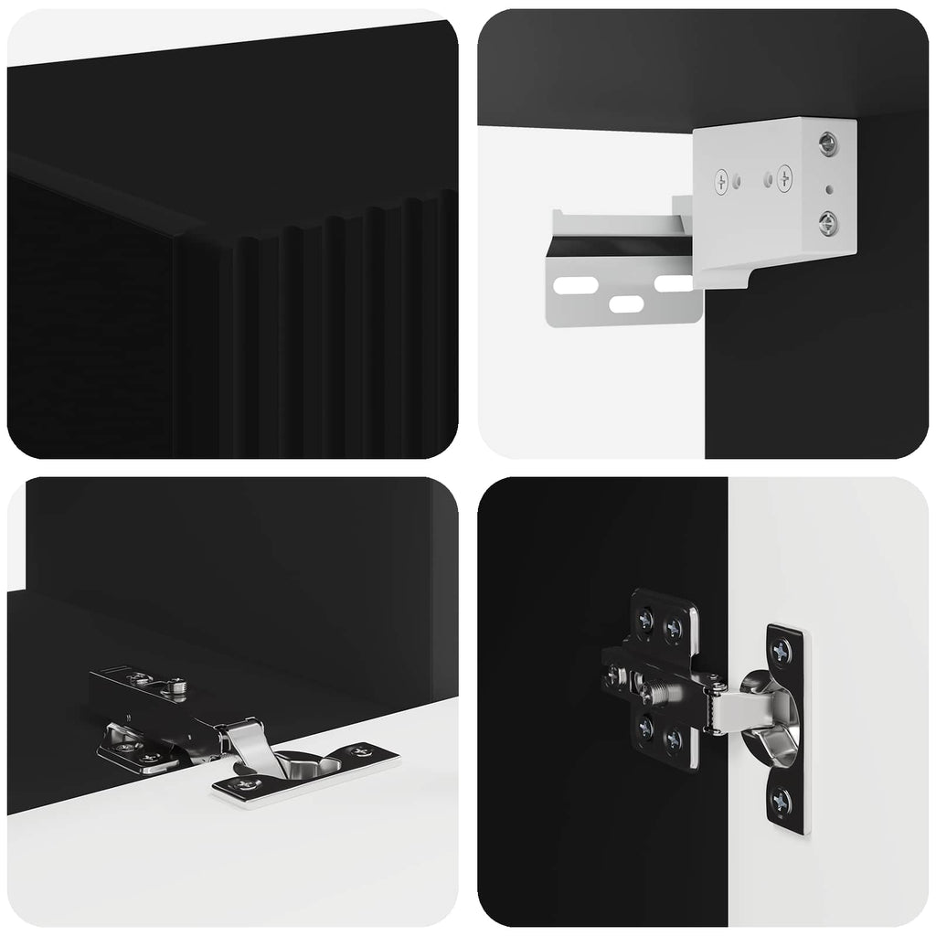 vidaXL Zestaw szafek RTV 4 pcs Czarny Materiał drewnopochodny