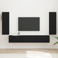 vidaXL Zestaw szafek RTV 4 pcs Czarny Materiał drewnopochodny