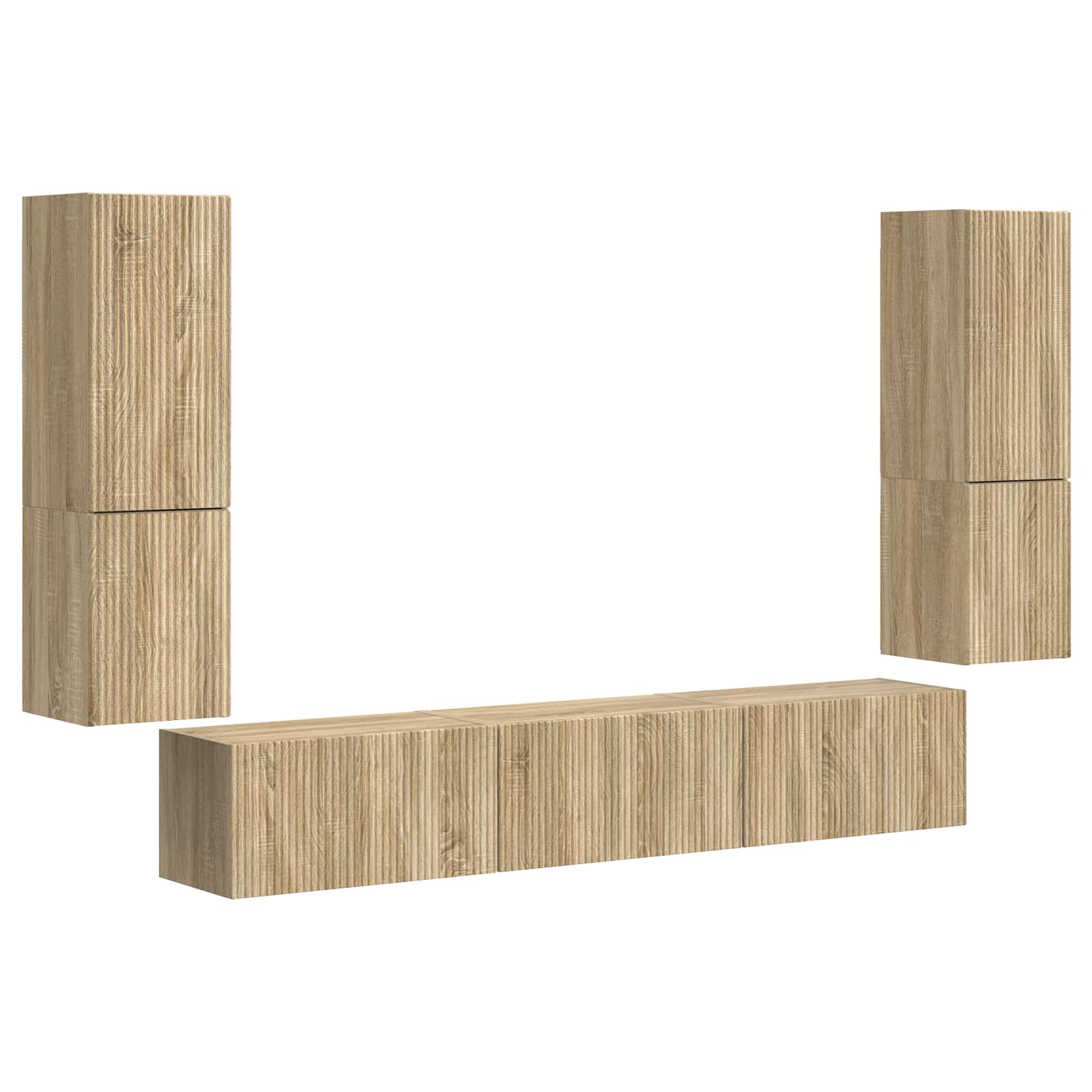 vidaXL Zestaw szafek RTV 4 pcs Dąb Sonoma Materiał drewnopochodny