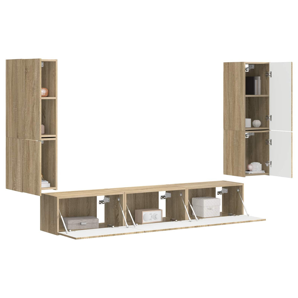 vidaXL Zestaw szafek RTV 4 pcs Dąb Sonoma Materiał drewnopochodny