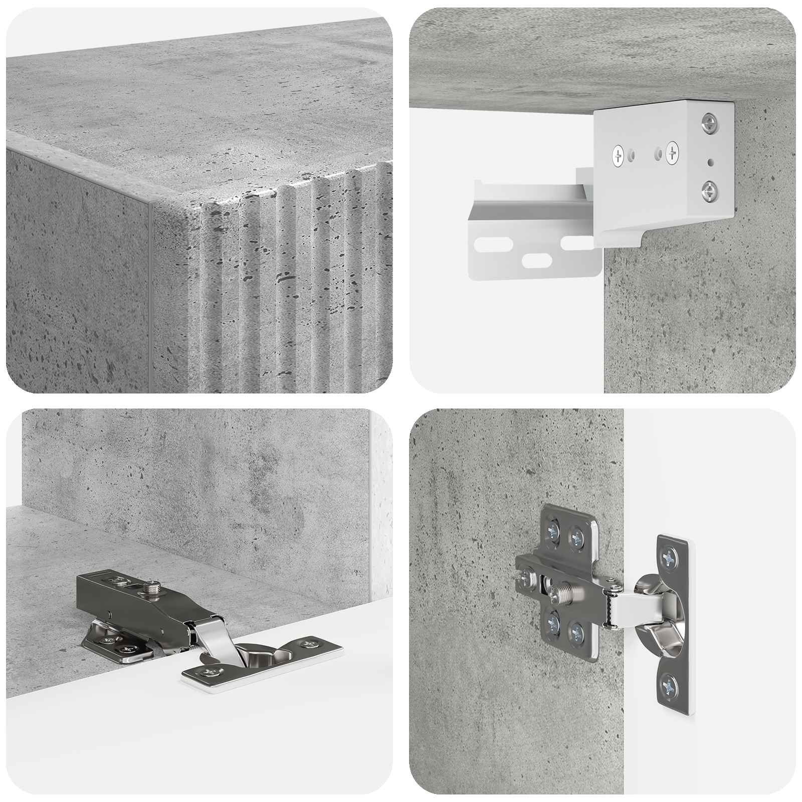 vidaXL Zestaw szafek RTV 4 pcs Betonowy szary Materiał drewnopochodny