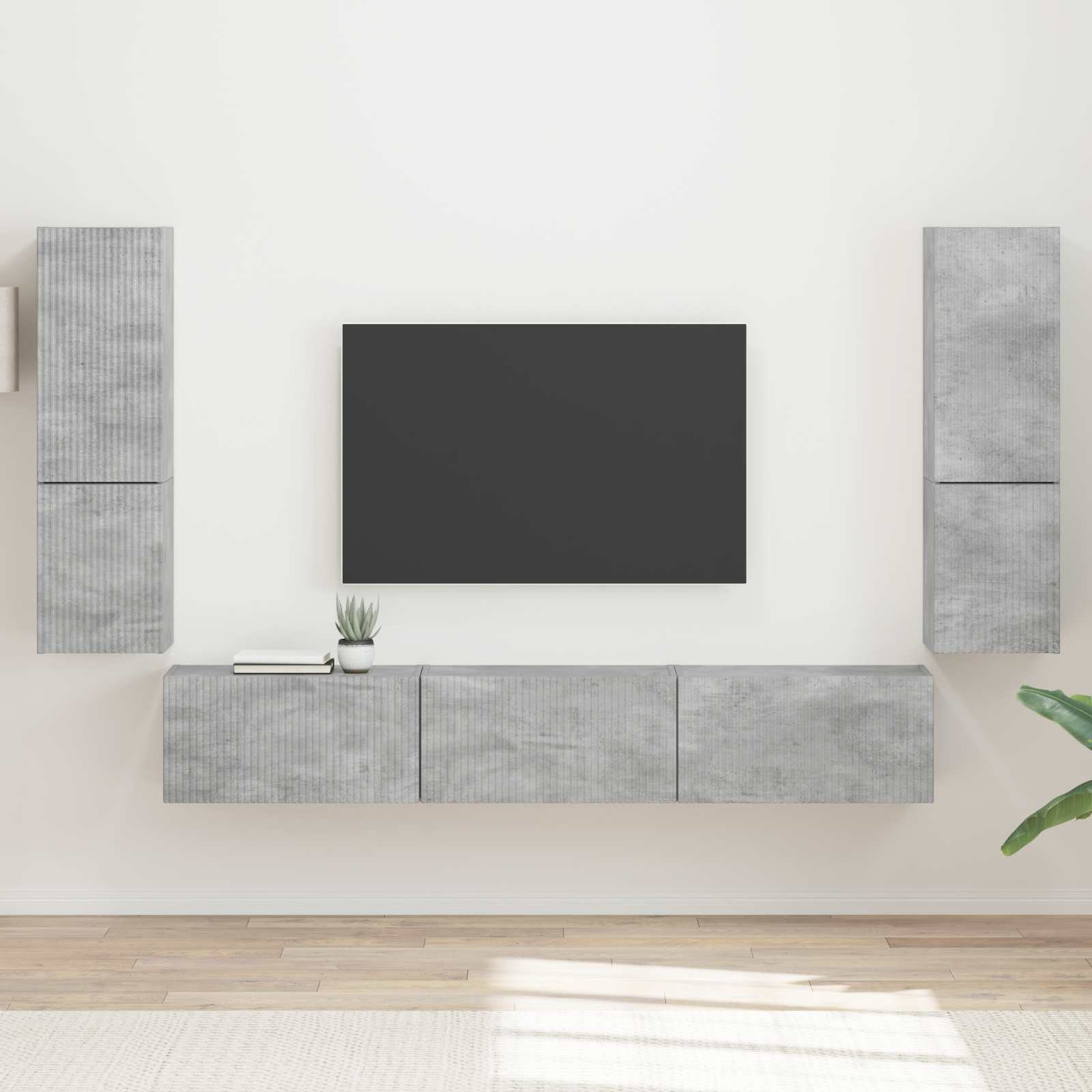 vidaXL Zestaw szafek RTV 4 pcs Betonowy szary Materiał drewnopochodny