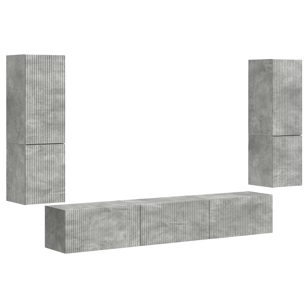 vidaXL Zestaw szafek RTV 4 pcs Betonowy szary Materiał drewnopochodny