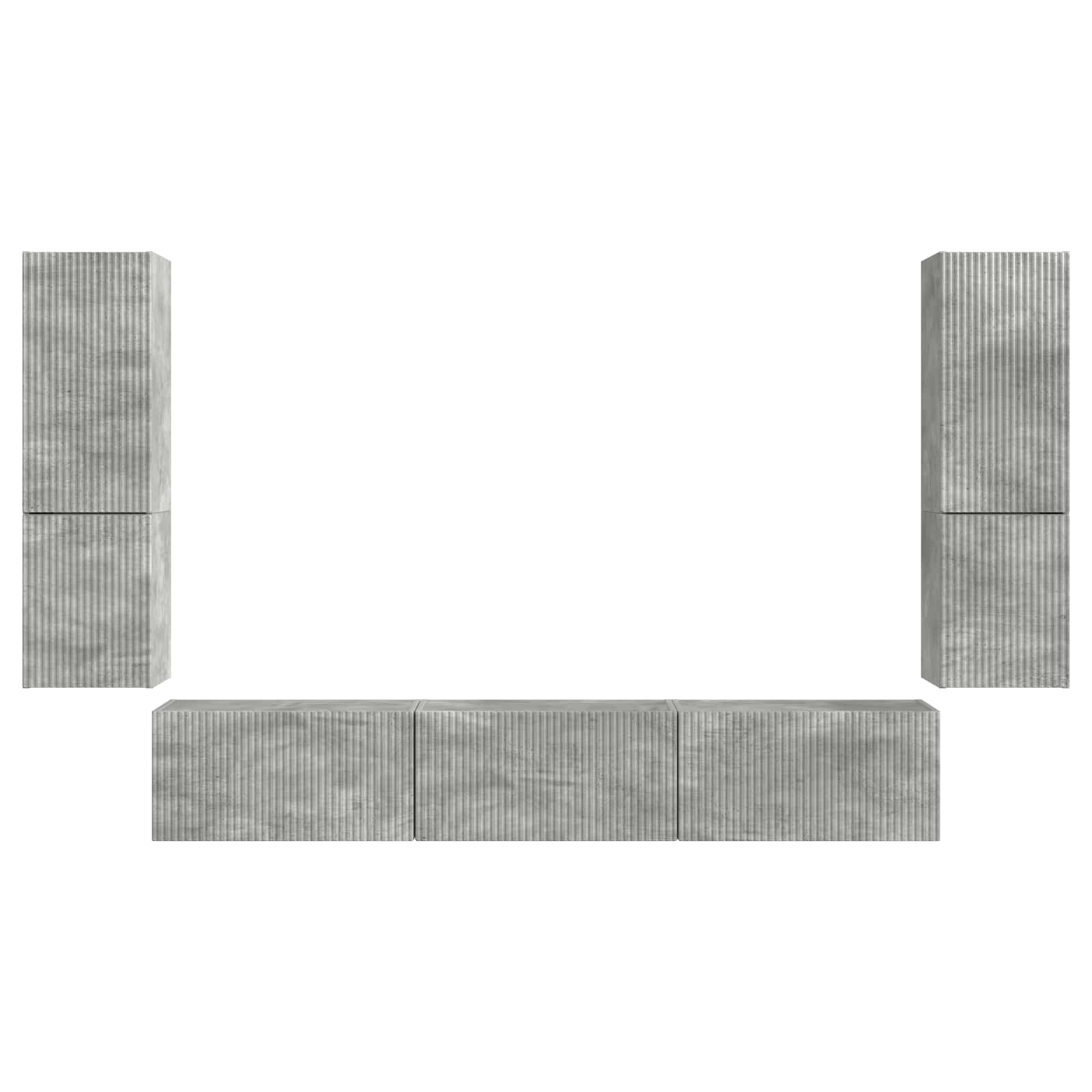 vidaXL Zestaw szafek RTV 4 pcs Betonowy szary Materiał drewnopochodny