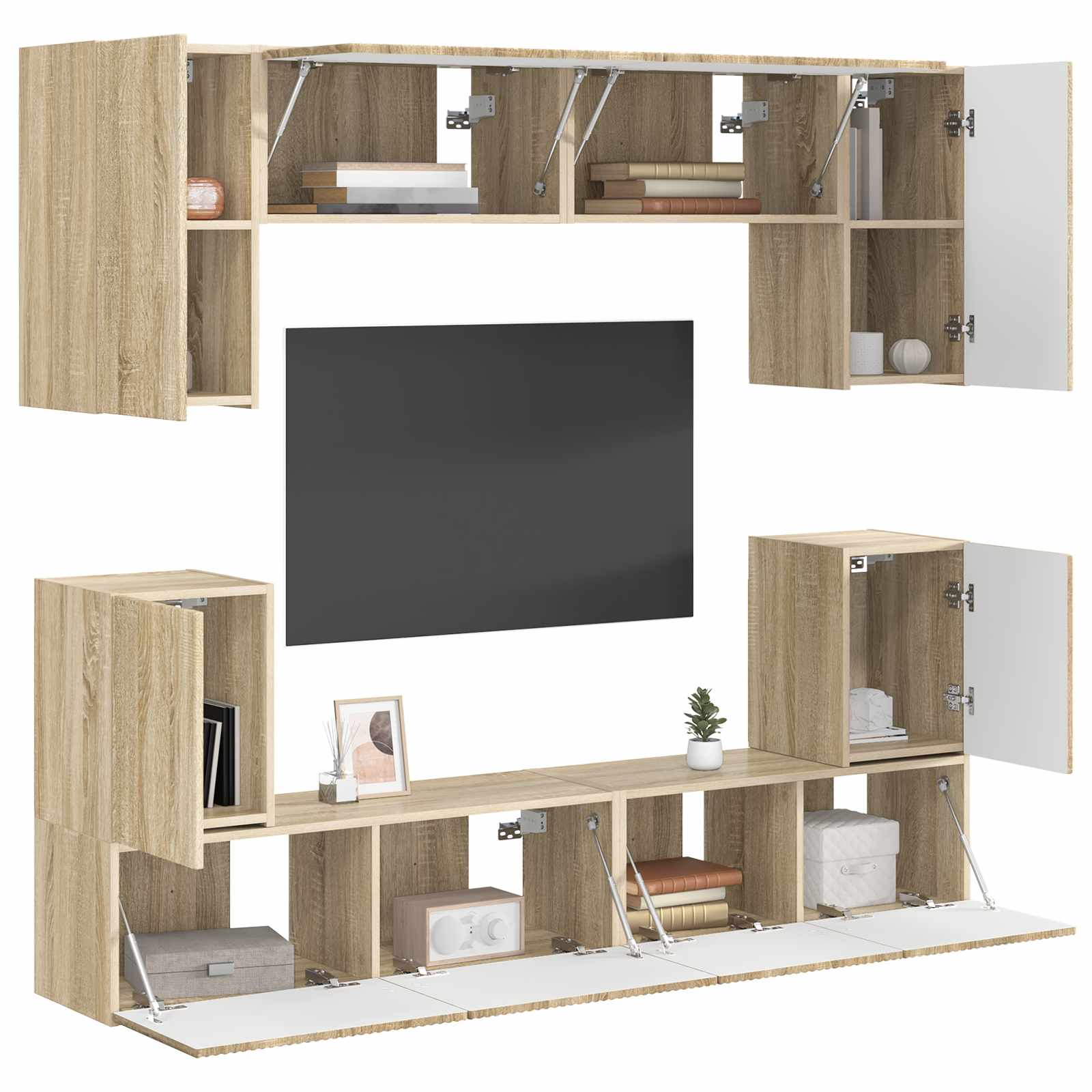 vidaXL Zestaw szafek RTV 5 pcs Dąb Sonoma Materiał drewnopochodny