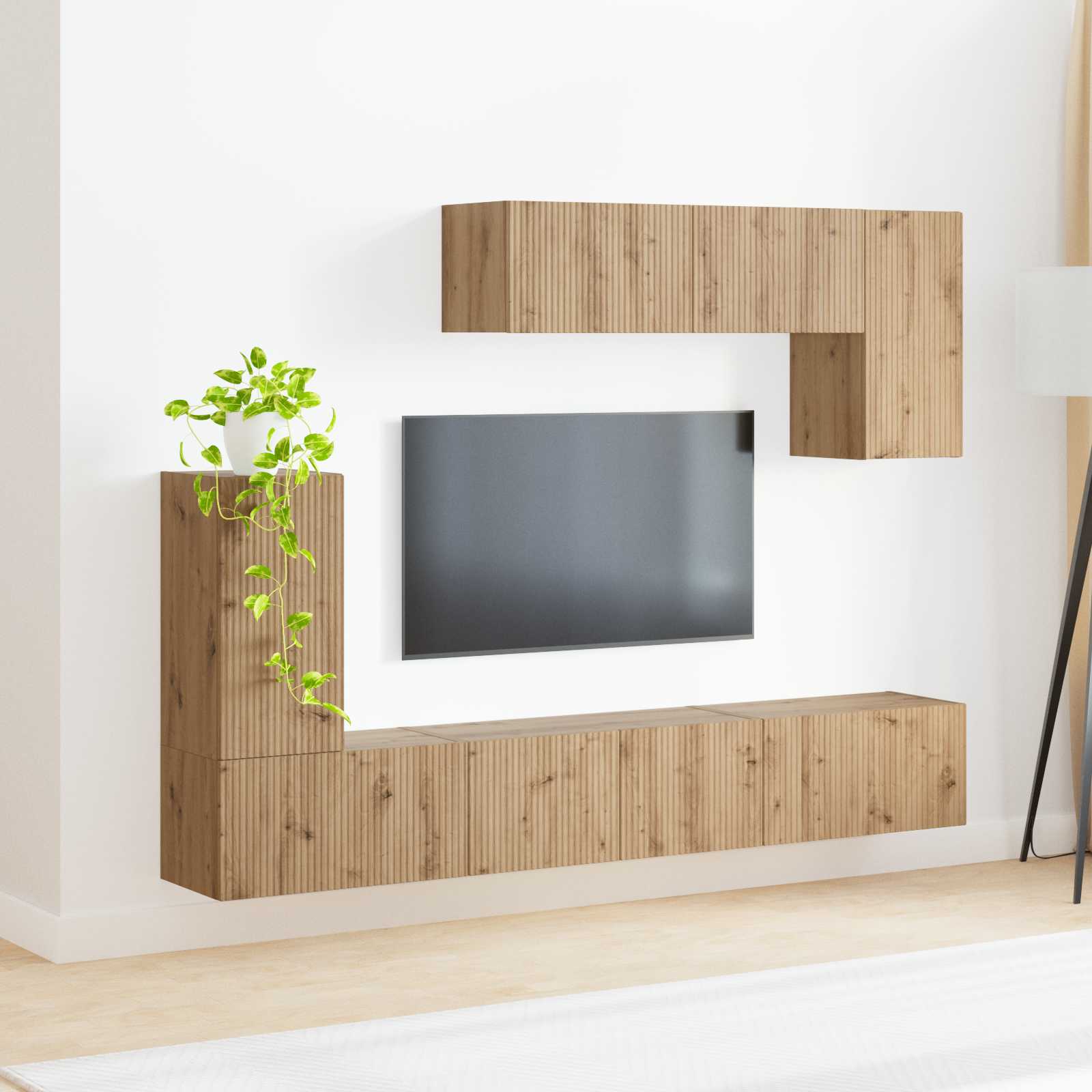 vidaXL Zestaw szafek RTV 5 pcs Dąb wędzony Materiał drewnopochodny