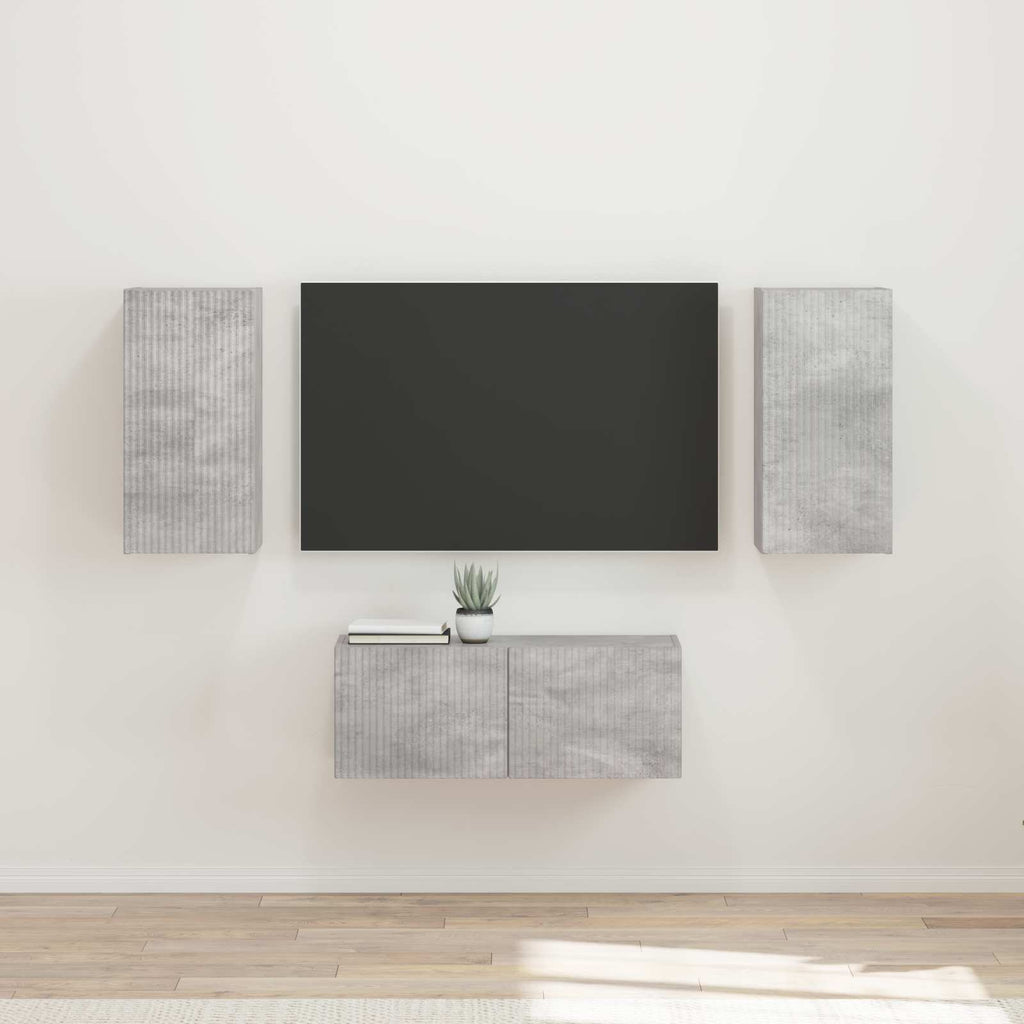 vidaXL Zestaw szafek RTV 6 pcs Betonowy szary Materiał drewnopochodny