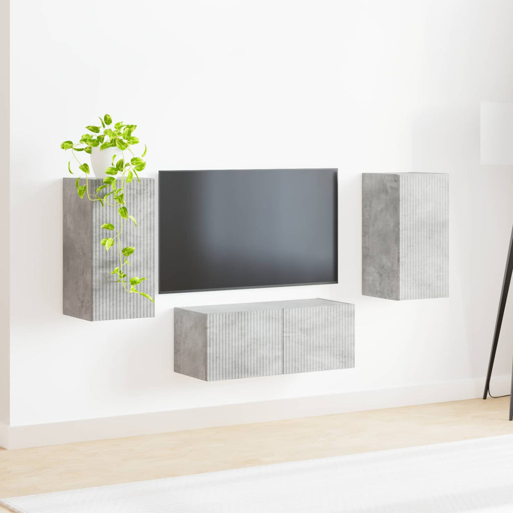 vidaXL Zestaw szafek RTV 6 pcs Betonowy szary Materiał drewnopochodny