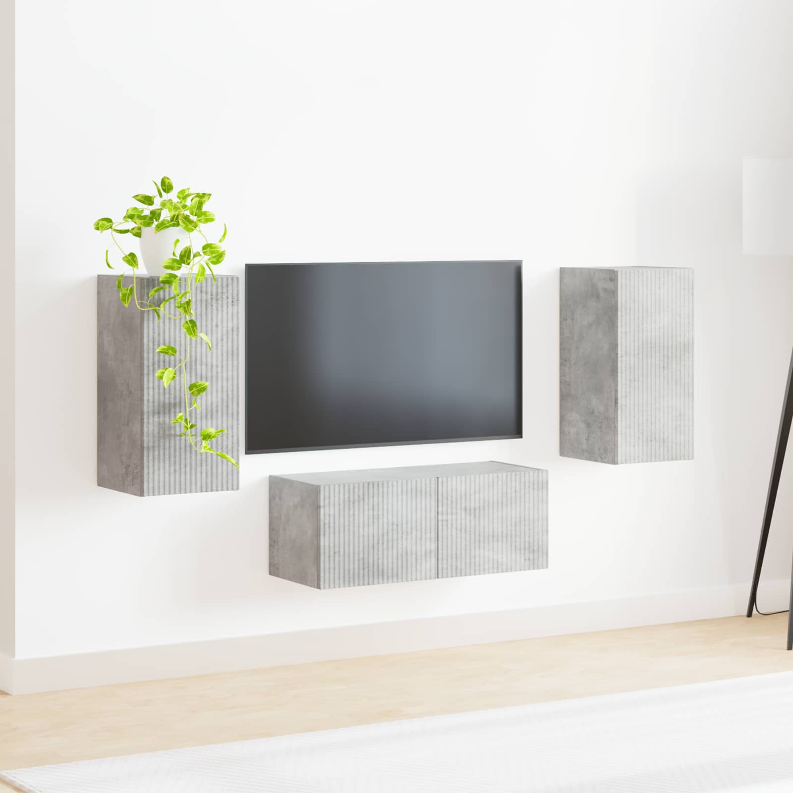 vidaXL Zestaw szafek RTV 6 pcs Betonowy szary Materiał drewnopochodny