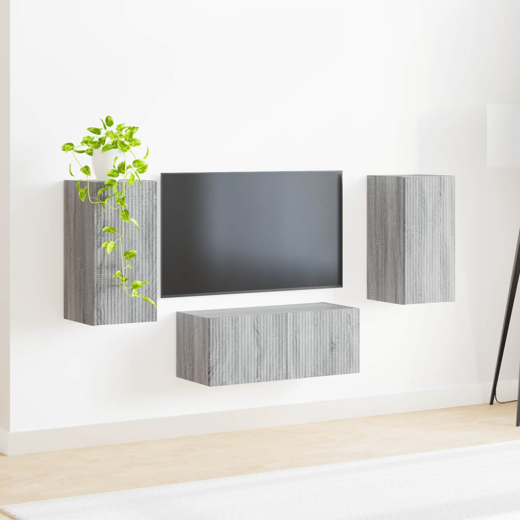 vidaXL Zestaw szafek RTV 6 pcs Szary Sonoma Materiał drewnopochodny