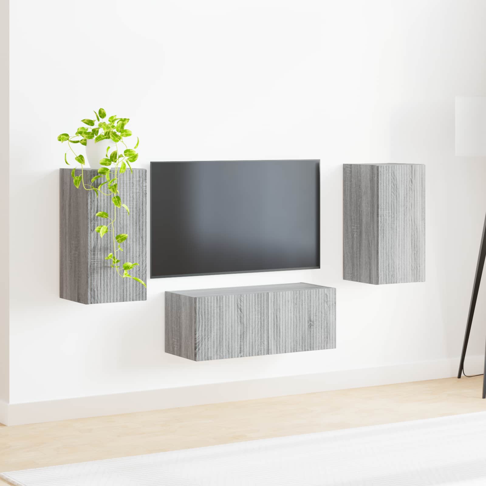 vidaXL Zestaw szafek RTV 6 pcs Szary Sonoma Materiał drewnopochodny