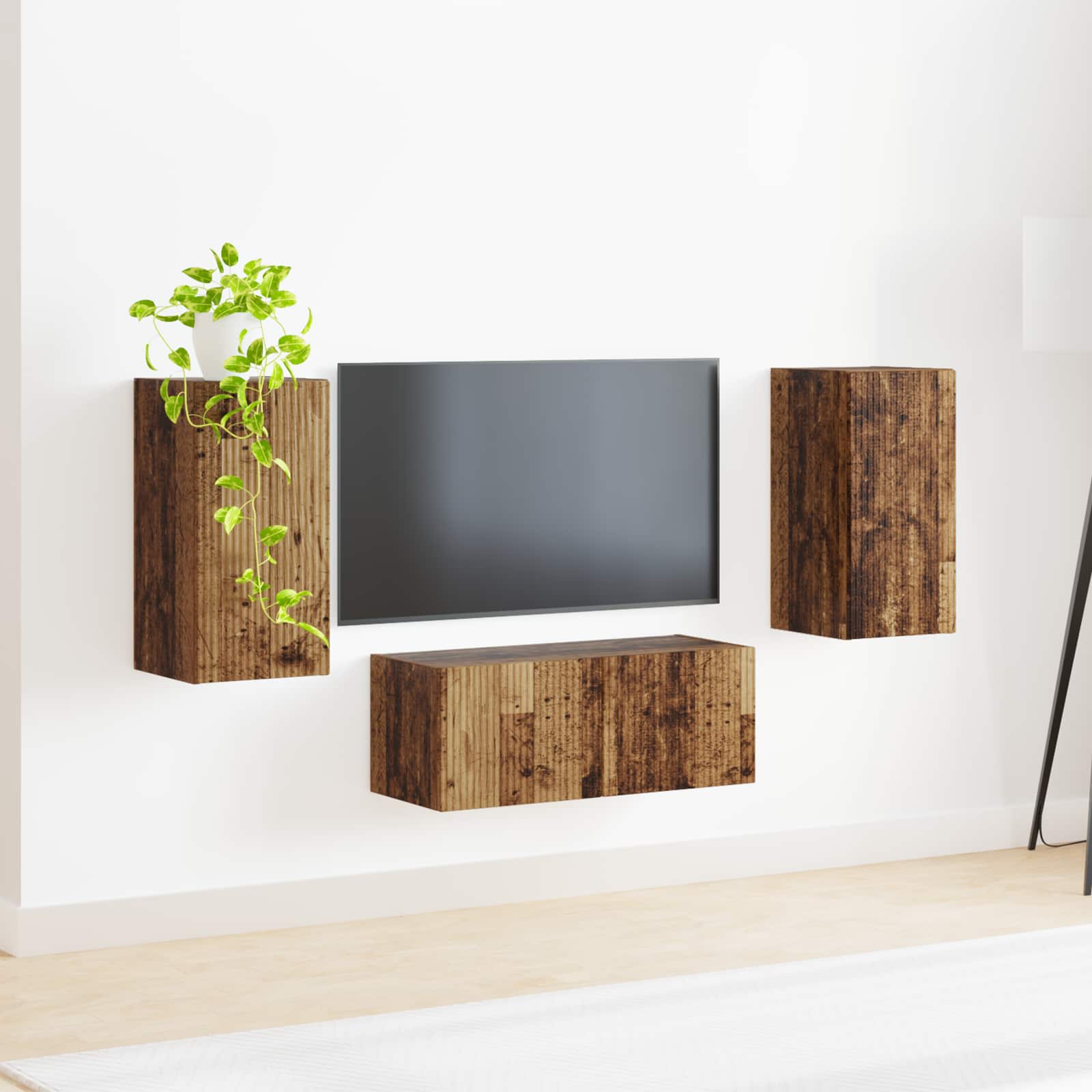 vidaXL Zestaw szafek RTV 6 pcs Stare drewno Materiał drewnopochodny