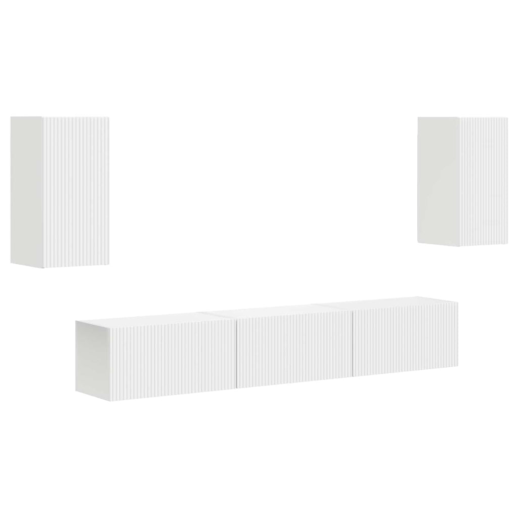 vidaXL Zestaw szafek RTV 5 pcs Biały Materiał drewnopochodny