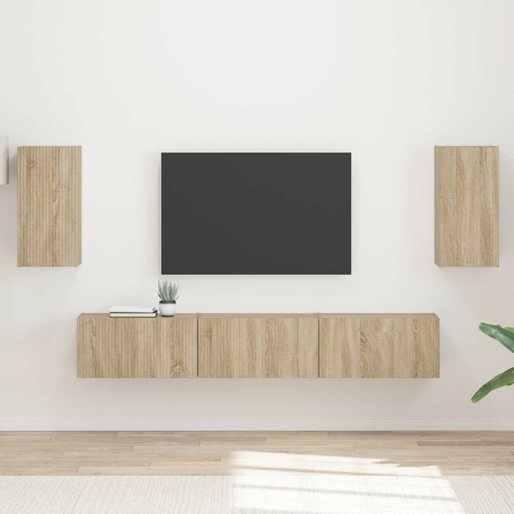 vidaXL Zestaw szafek RTV 5 pcs Dąb Sonoma Materiał drewnopochodny