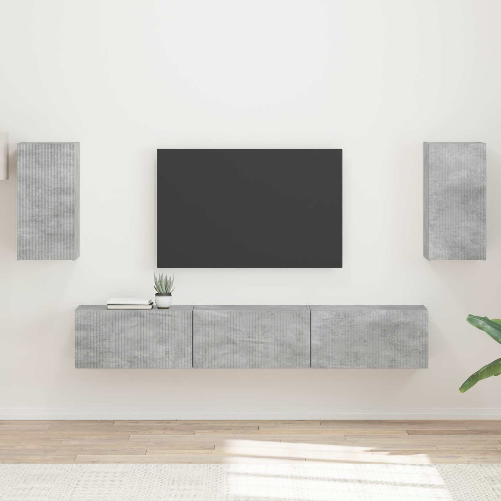 vidaXL Zestaw szafek RTV 5 pcs Betonowy szary Materiał drewnopochodny