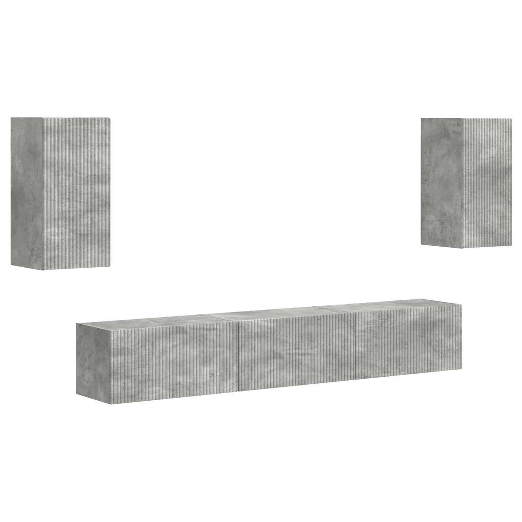 vidaXL Zestaw szafek RTV 5 pcs Betonowy szary Materiał drewnopochodny