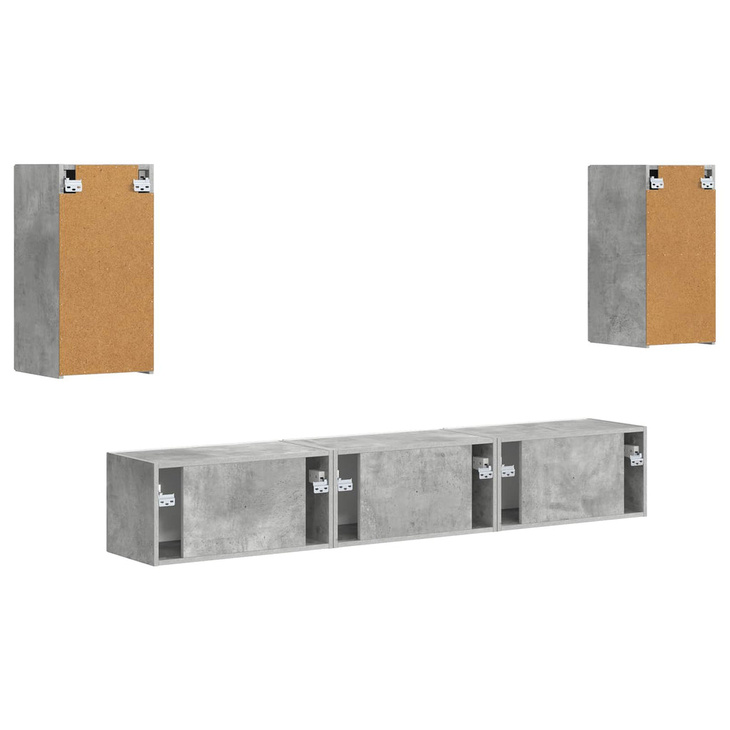 vidaXL Zestaw szafek RTV 5 pcs Betonowy szary Materiał drewnopochodny