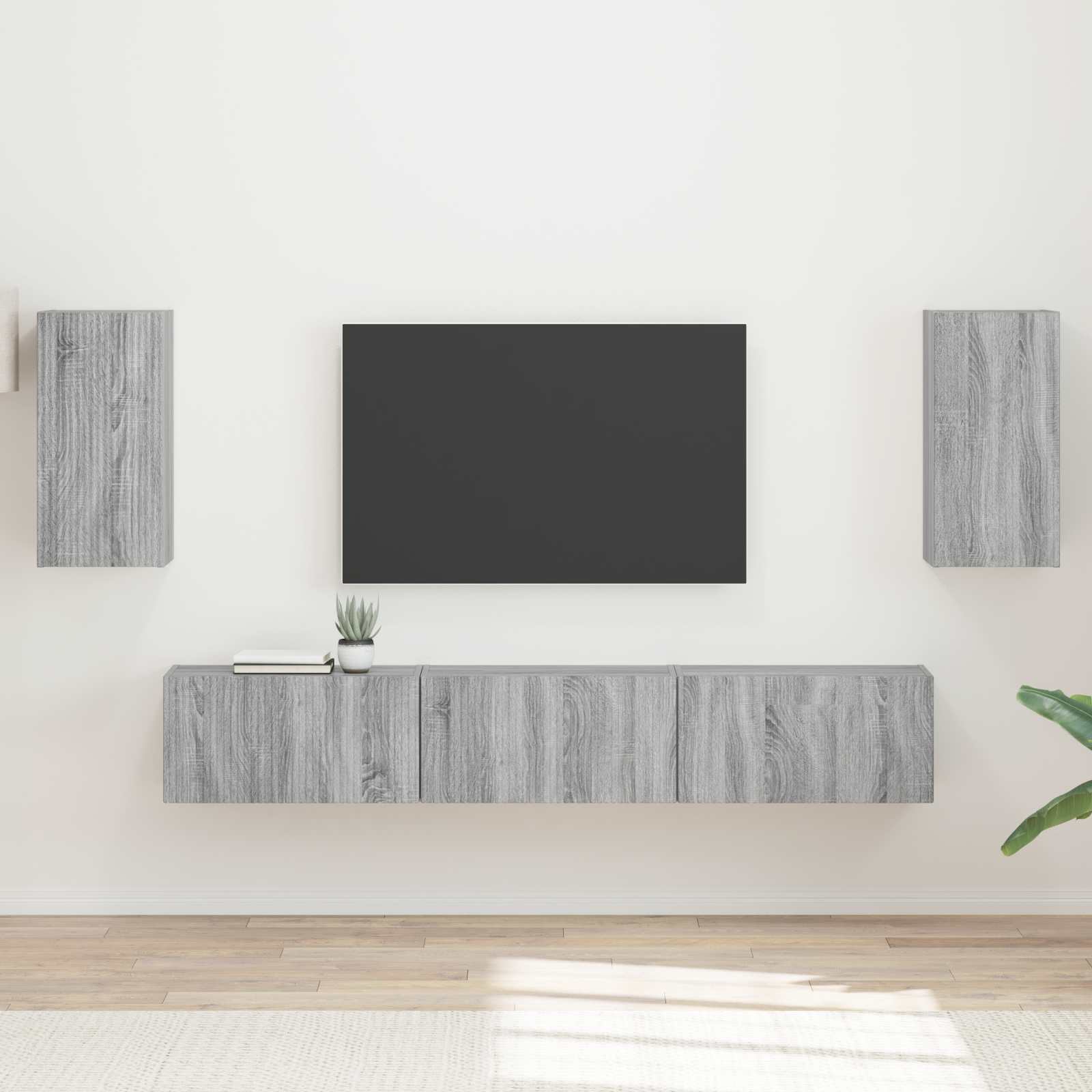 vidaXL Zestaw szafek RTV 5 pcs Szary Sonoma Materiał drewnopochodny