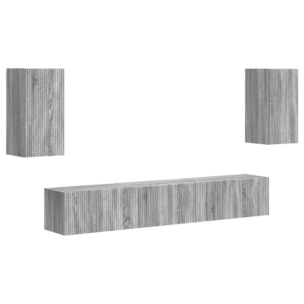 vidaXL Zestaw szafek RTV 5 pcs Szary Sonoma Materiał drewnopochodny