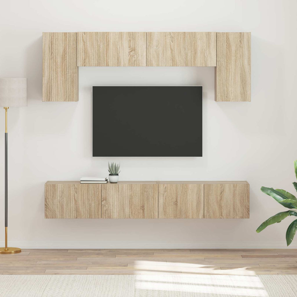 vidaXL Zestaw szafek RTV 4 pcs Dąb Sonoma Materiał drewnopochodny