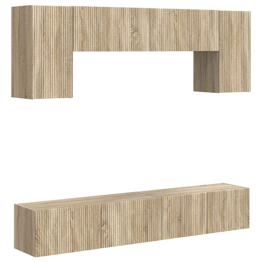 vidaXL Zestaw szafek RTV 4 pcs Dąb Sonoma Materiał drewnopochodny