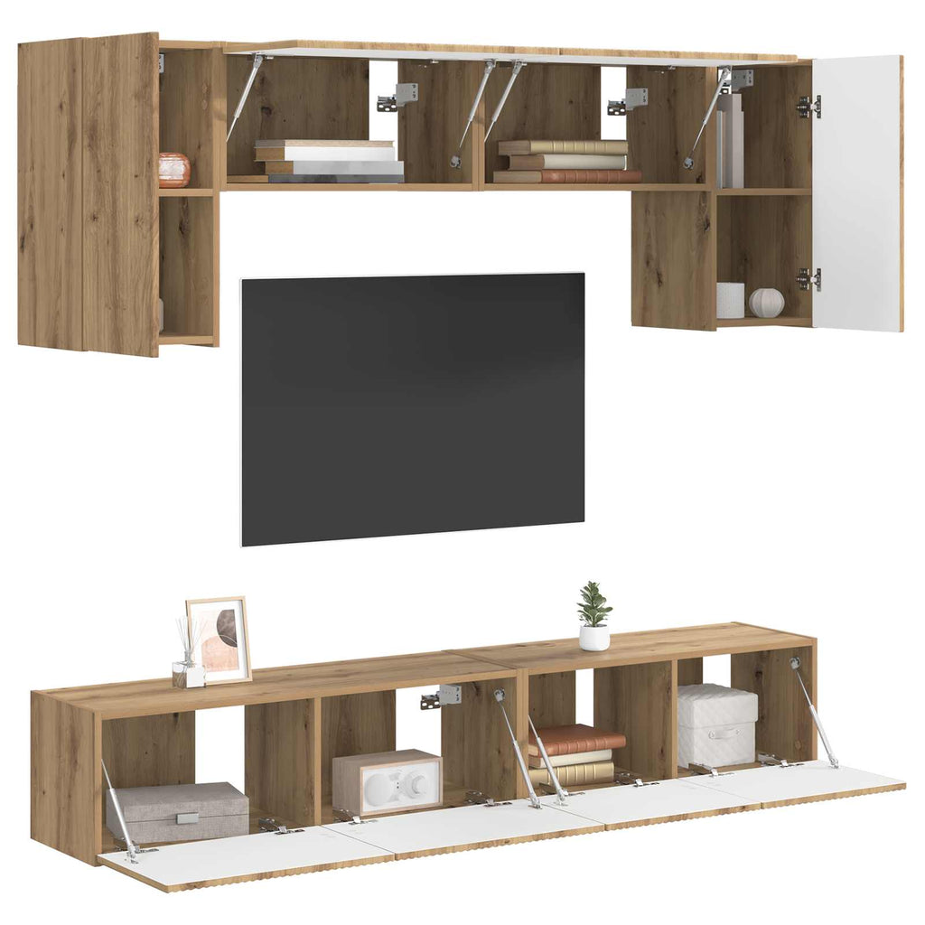 vidaXL Zestaw szafek RTV 4 pcs Dąb Sonoma Materiał drewnopochodny