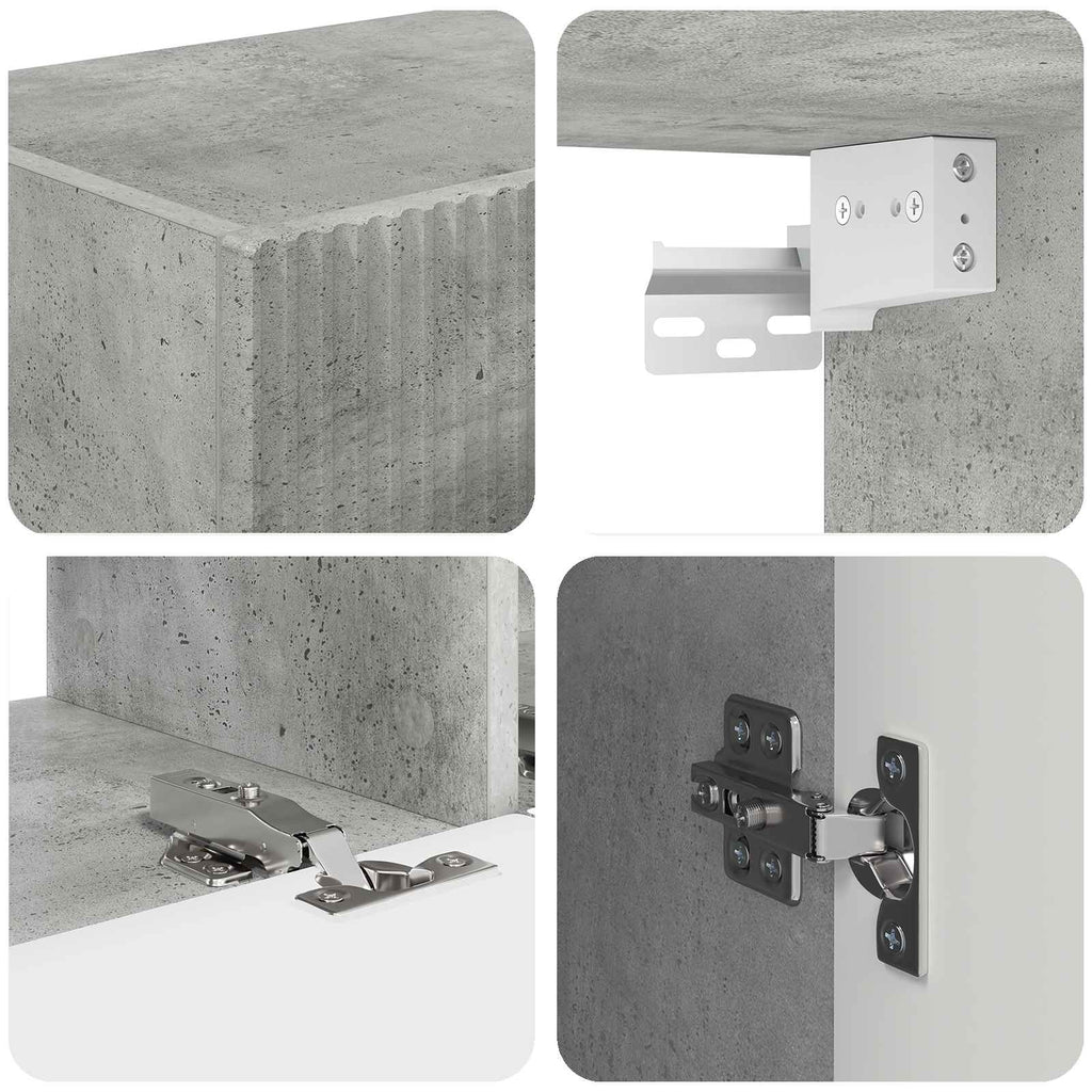 vidaXL Zestaw szafek RTV 4 pcs Betonowy szary Materiał drewnopochodny