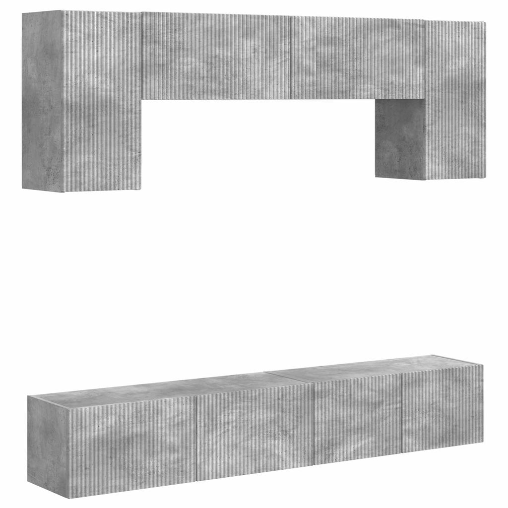 vidaXL Zestaw szafek RTV 4 pcs Betonowy szary Materiał drewnopochodny