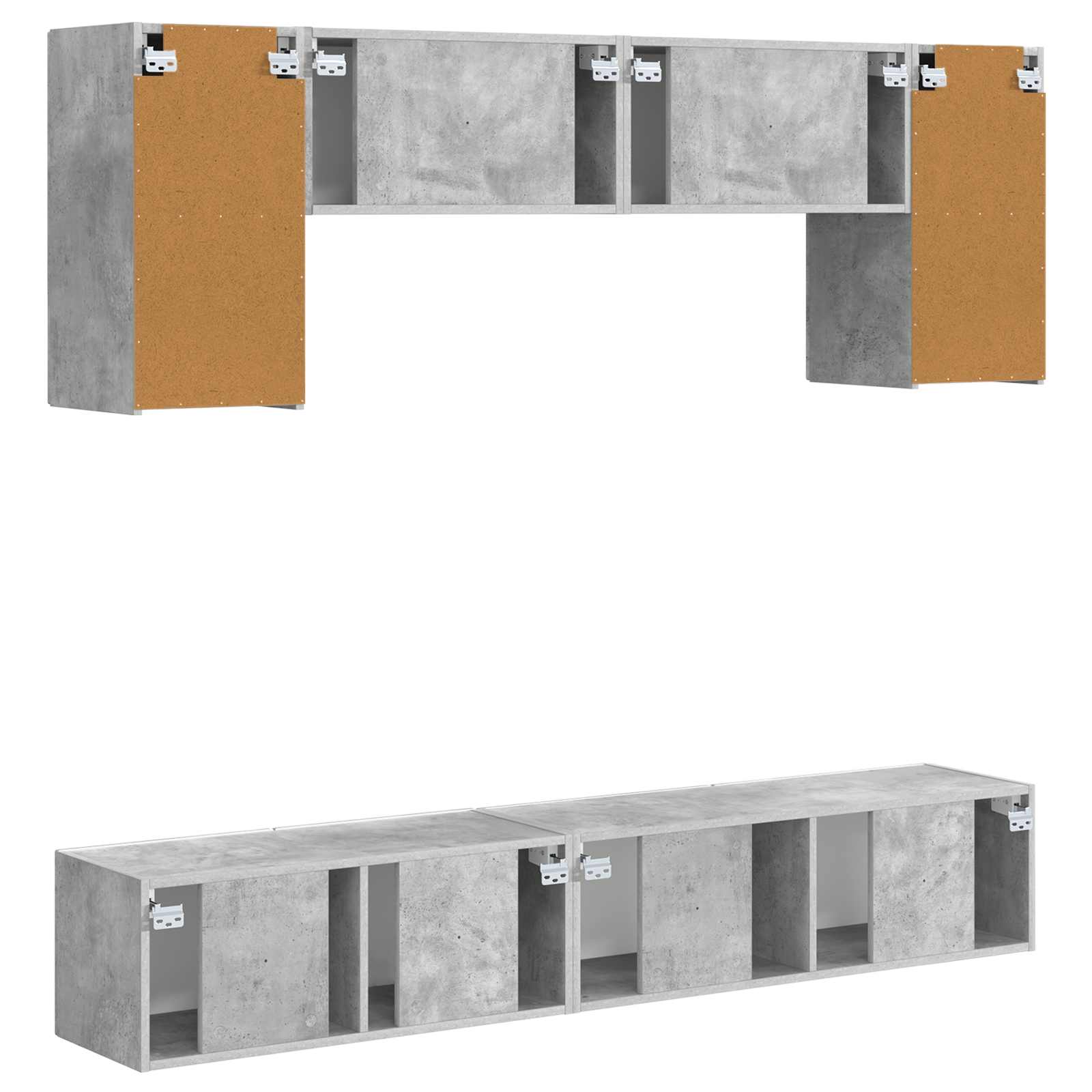 vidaXL Zestaw szafek RTV 4 pcs Betonowy szary Materiał drewnopochodny
